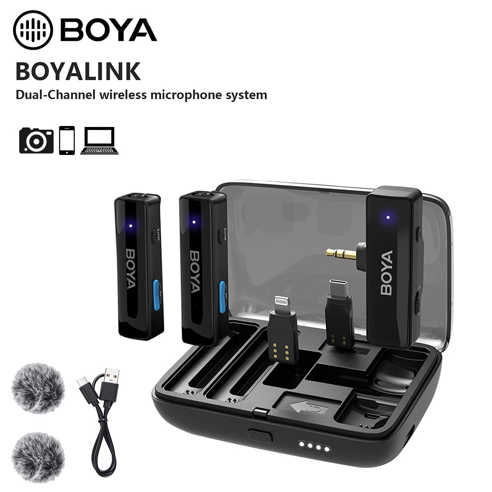 BOYA LINK BOYALINK Wireless Lavalier Lapel Microphone for iPhone Android DSLR Camera Youtube Live Streaming Audio Recording