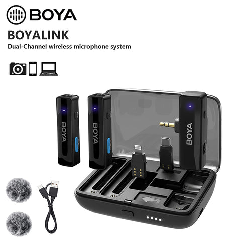 BOYA LINK BOYALINK Wireless Lavalier Lapel Microphone for iPhone Android DSLR Camera Youtube Live Streaming Audio Recording