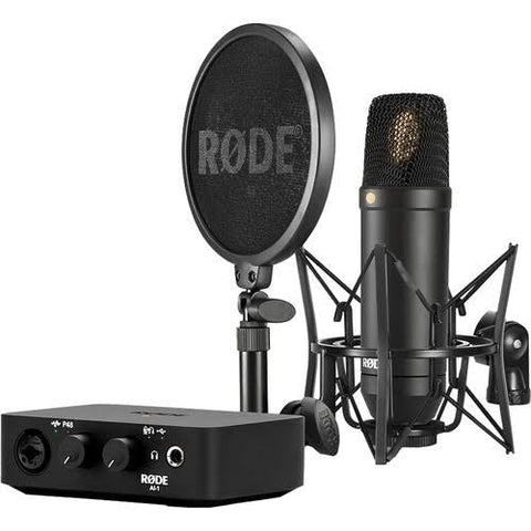 Rode Complete Studio Kit with AI-1 Audio Interface, NT1 Microphone, SM6 Shockmount, and XLR Cable used 0053484