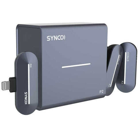 Synco P2L Miniature 2-Person Digital Wireless Microphone System with Lightning Connector for iPhones (Stone Blue, 2.4 GHz) Synco P2L Miniature 2-Person Digital Wireless Microphone System with Lightning Connector for iPhones (Stone Blue, 2.4 GHz)