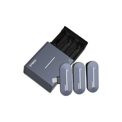 Synco P2L Miniature 2-Person Digital Wireless Microphone System with Lightning Connector for iPhones (Stone Blue, 2.4 GHz) Synco P2L Miniature 2-Person Digital Wireless Microphone System with Lightning Connector for iPhones (Stone Blue, 2.4 GHz)