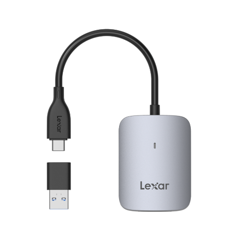 Lexar RW515 CFexpress Type A Card Reader, Up to 900MB/s, USB 3.2 Gen 2 Memory Card Reader for CFe Type A Card, CF Card Reader Includes USB-C Cable/USB-C to USB-A Adapter