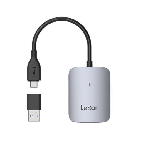Lexar RW515 CFexpress Type A Card Reader, Up to 900MB/s, USB 3.2 Gen 2 Memory Card Reader for CFe Type A Card, CF Card Reader Includes USB-C Cable/USB-C to USB-A Adapter