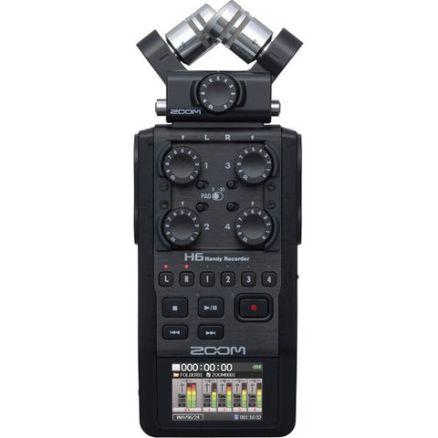 Zoom H6 All Black 6-Input / 6-Track Portable Handy Recorder with Single Mic Capsule (Black) Used -C50199831