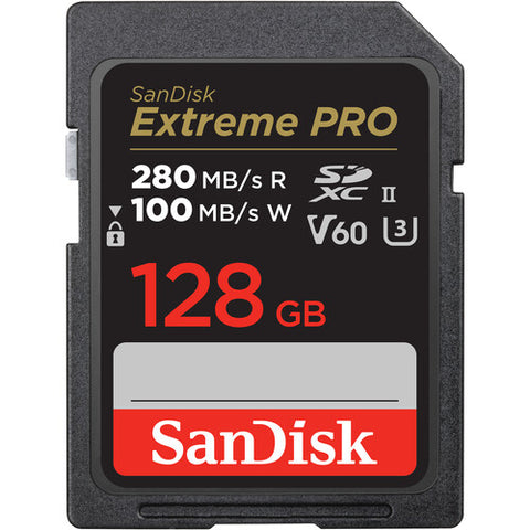 SanDisk 128GB 280mbs Extreme PRO UHS-II SDXC Memory Card