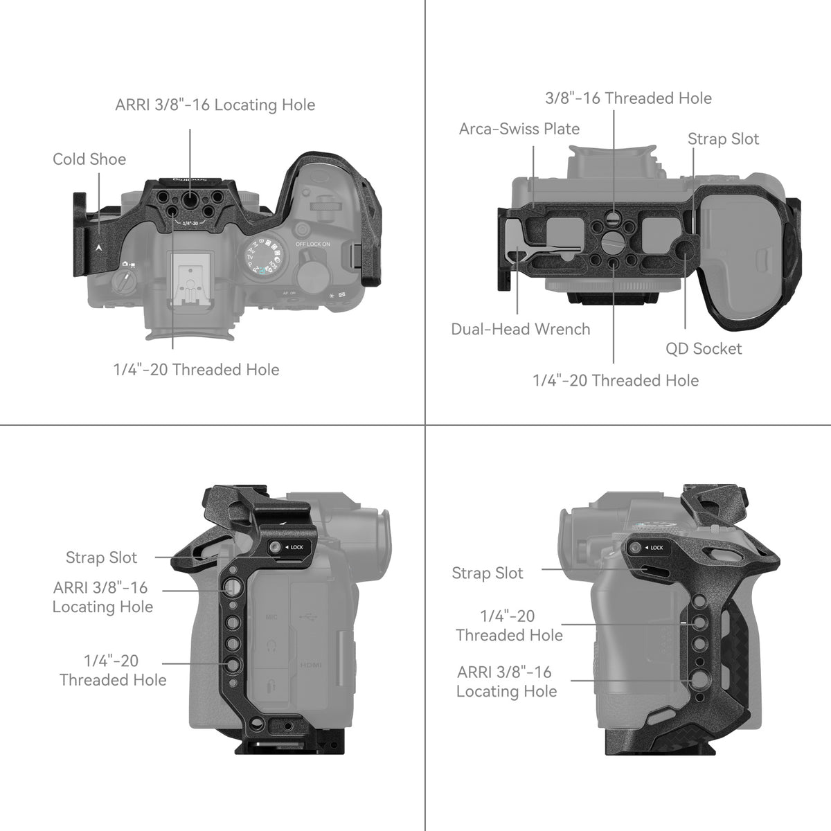 SmallRig Black Mamba" Camera Cage for Canon EOS R6 Mark II
