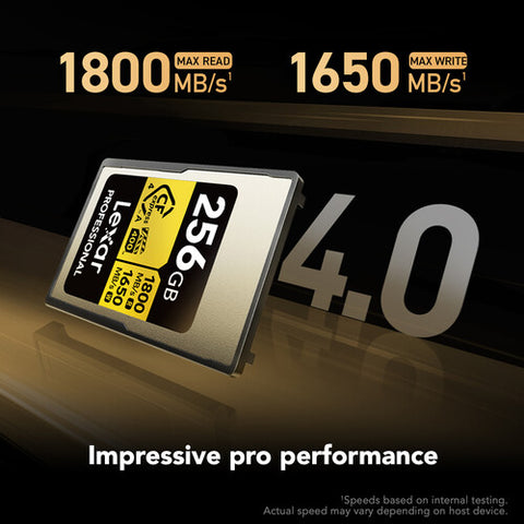 Lexar 256GB Professional GOLD CFexpress 4.0 Type A Memory Card