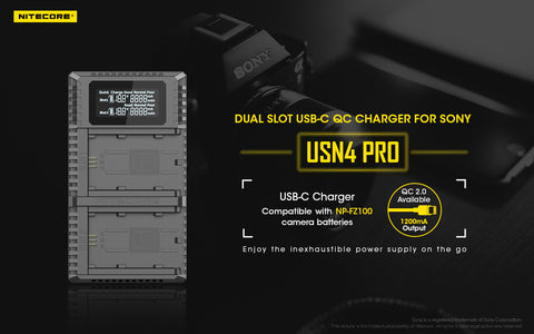 Nitecore FZ100 USN4 PRO Dual Slot Charger