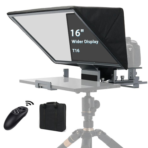 FEELWORLD TP16 16 Inch Folding Teleprompter Supports up to 16" Tablet Horizontal Vertical Prompting