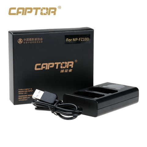 CAPTOR NP-FZ100 Dual USB Camera Battery Charger – Fast & Reliable Power for Sony Cameras