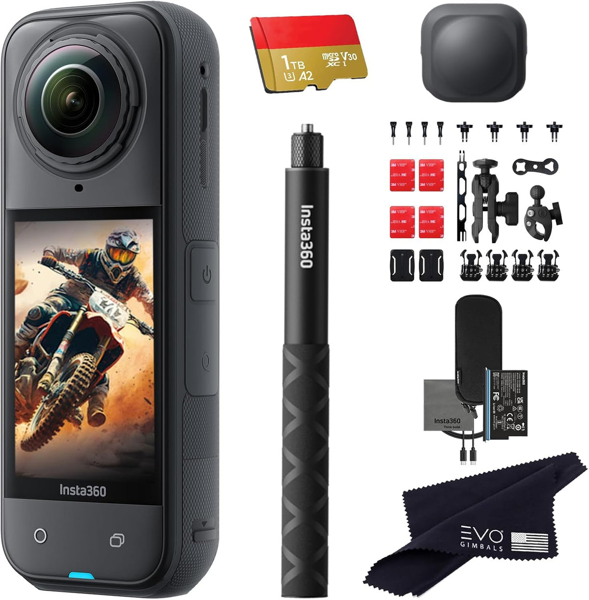 Insta360 X5 Motorcycle Bundle-8K Waterproof 360 Action Camera