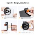 Clip On 67mm CPL Magnetic Phone Lens Filter Kit, Phone Clip with Magnetic Adapter Ring / Cold Shoe / Locking Knob, Compatible models: iPhone 15 series / 14 series / 13 series / 12 series / 11 series and other iPhone phones, Galaxy S22 S23 Ultra