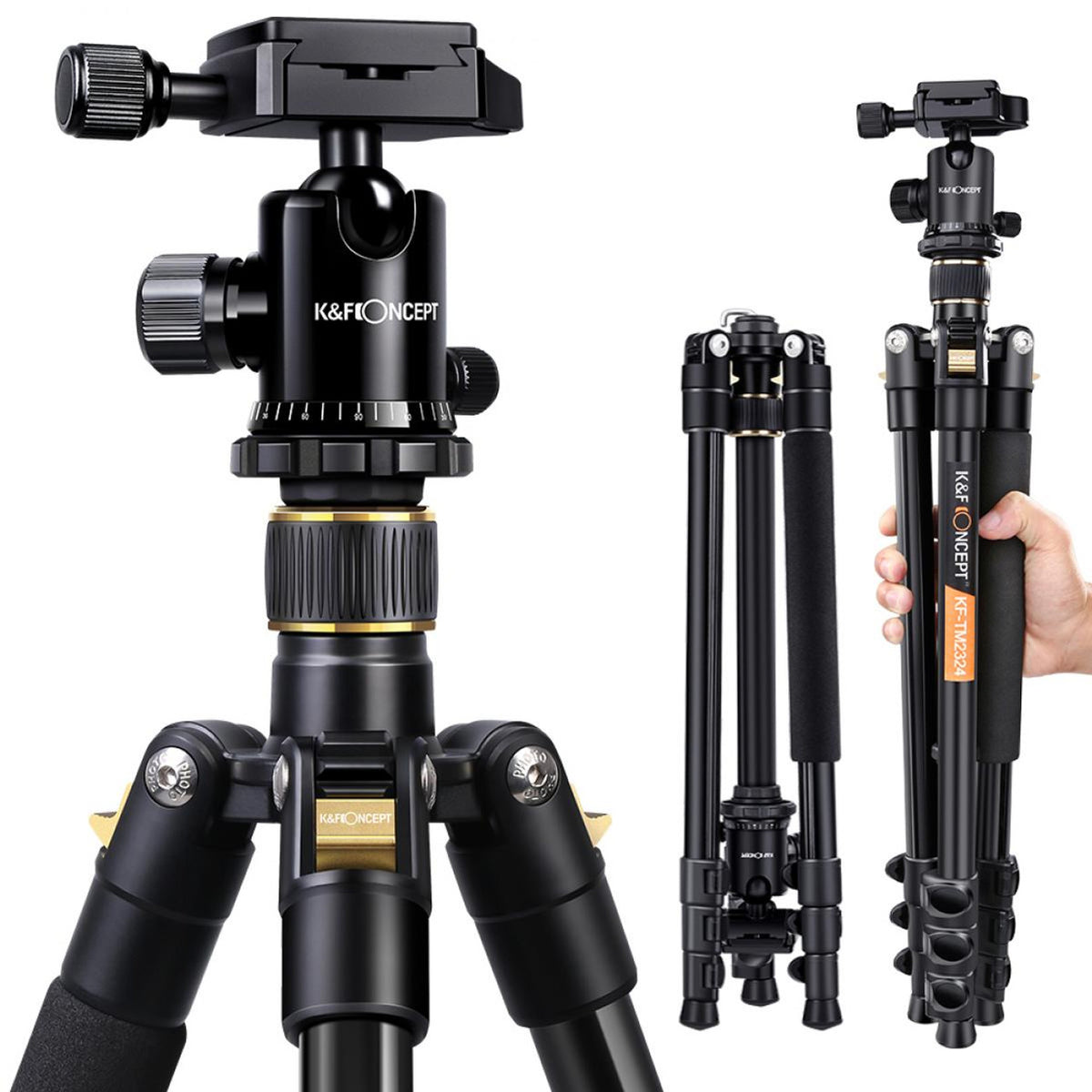 K&F Concept KF09.007 TM2324 1.6m Lightweight Alum Tripod with Ball Head