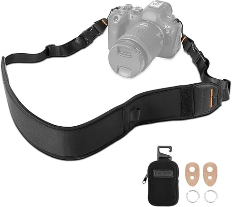 K&F KF13.184 Camera Neck Strap for Photographers, Soft Neoprene Adjustable Shoulder Belt with Zipped Pockets