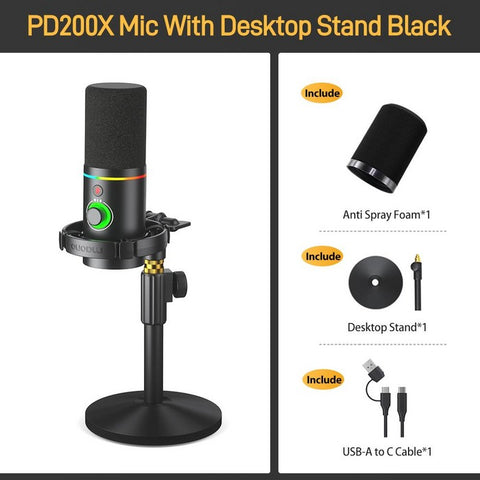 MAONO PD200X USB/XLR Dynamic Microphone With Desktop stand