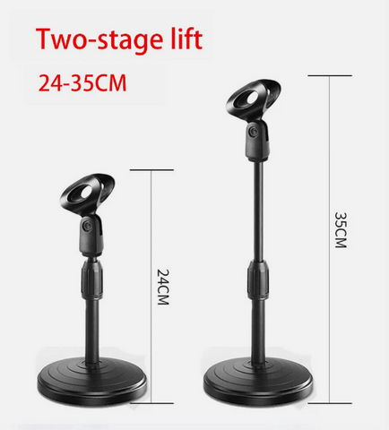 Desktop Microphone Stand, Upgraded Adjustable Table Mic Stand with Mic Clip