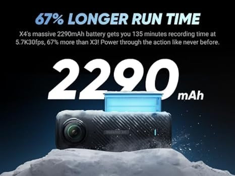 Insta360 X4 Travel Bundle-8K Waterproof 360 Action Camera with 1/2" 48MP Sensors, 8K 360 HDR Video, 72MP 360 Photo, AI Editing |Bundle Includes Carry Case, Selfie Stick, Lens Cap
