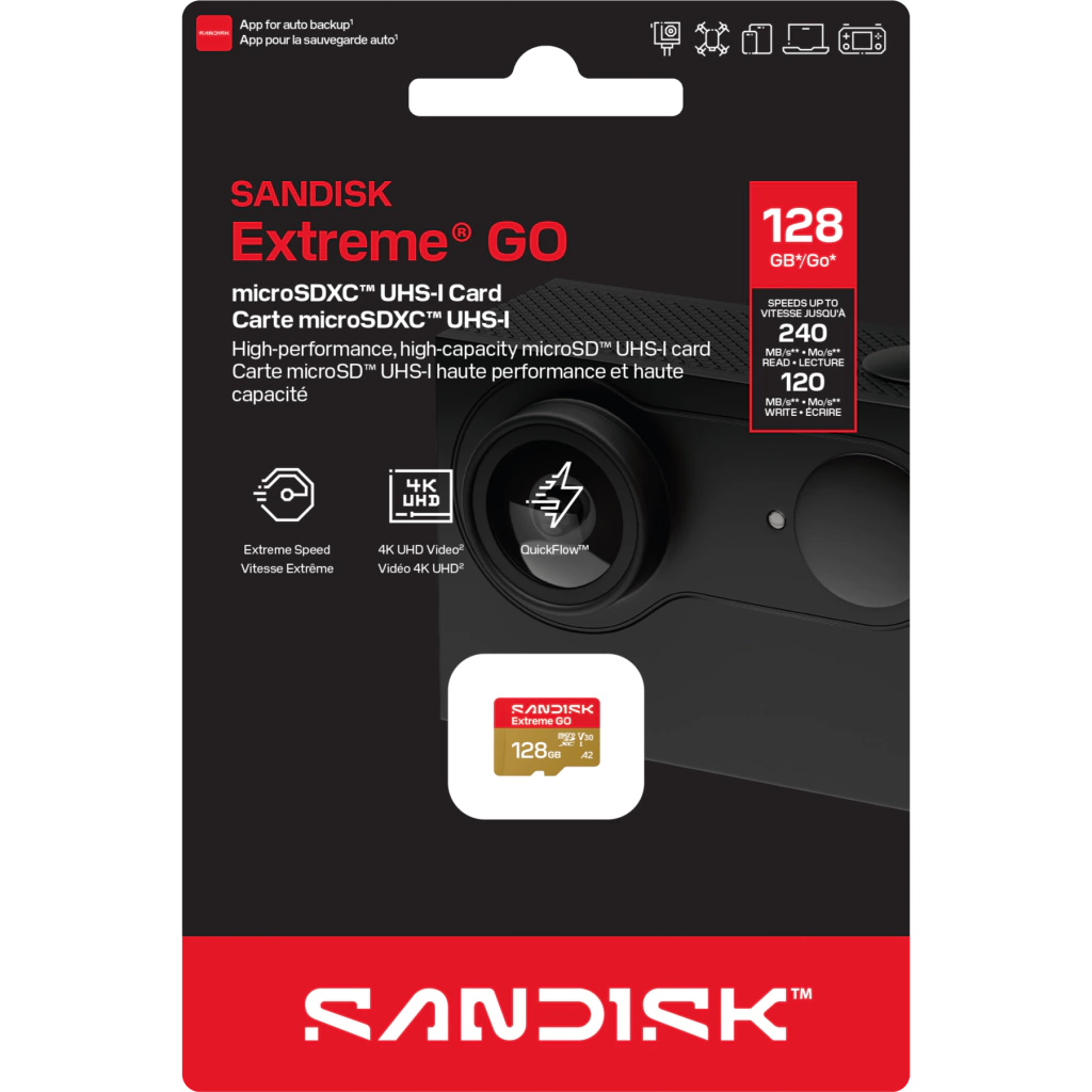 128GB SANDISK Extreme® GO microSDXC™ UHS-I V30 A2 240MB/s
