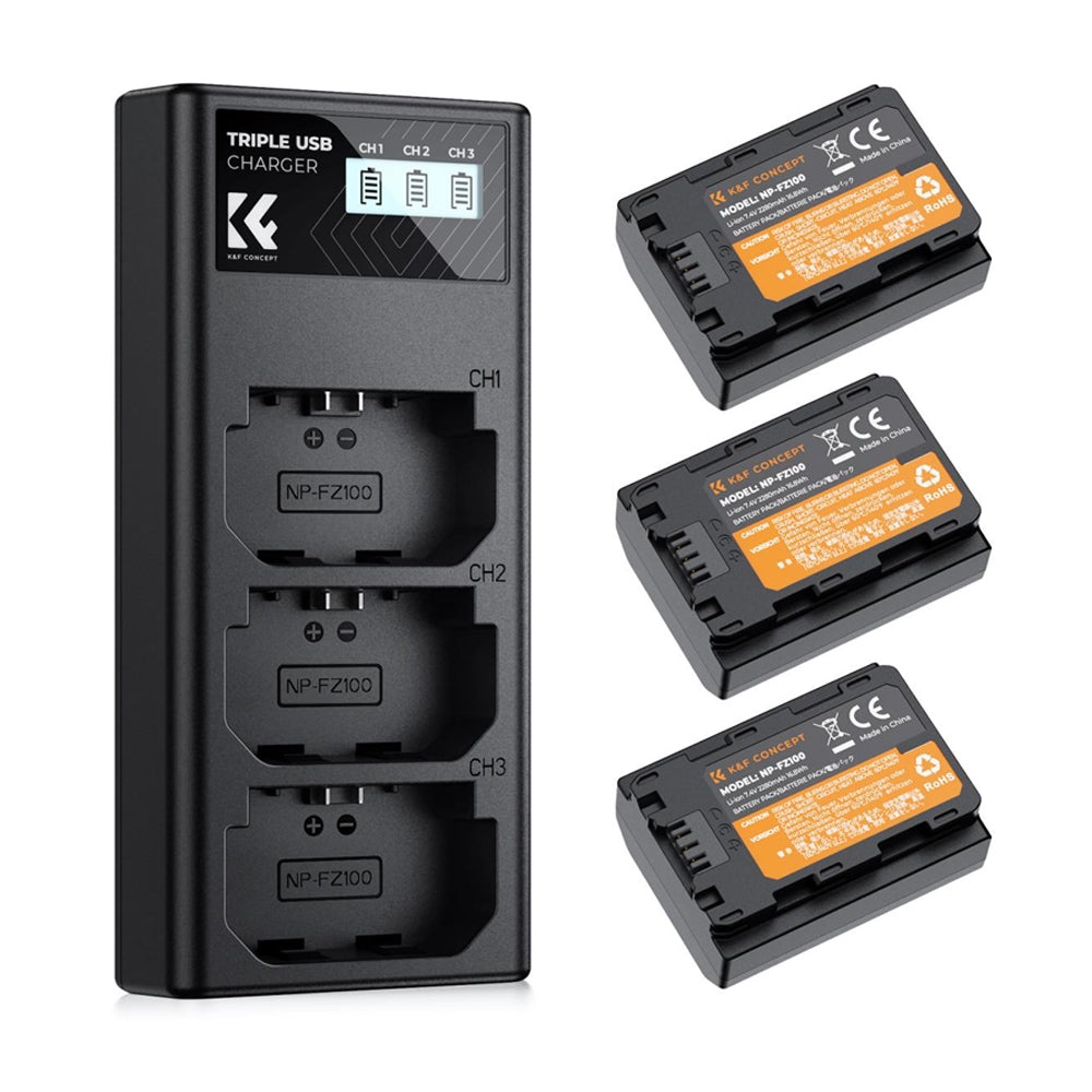 KF28.0038 TRIPLE KYF CONCEPT CHARGER COMBO + 3 NP-FZ100 BATTERIES