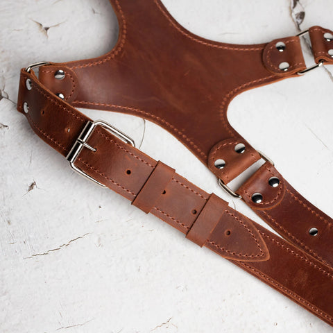 Double Camera Harness Leather, Dual Shoulder Camera Strap, Multicamera Strap Leather,