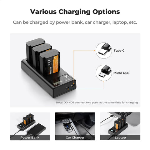 KF28.0038 TRIPLE KYF CONCEPT CHARGER COMBO + 3 NP-FZ100 BATTERIES