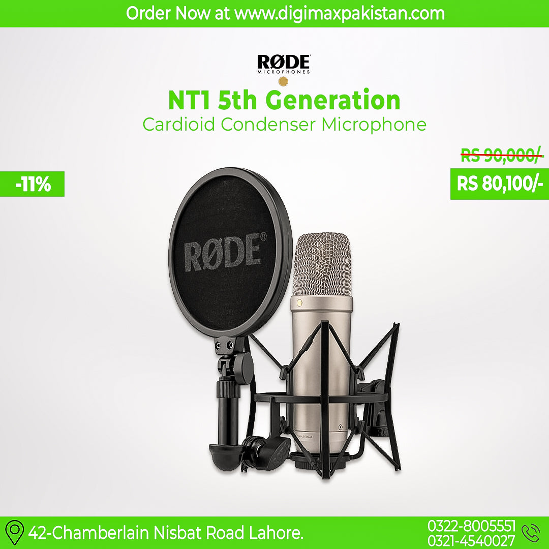 RODE NT1 5th Generation Large-Diaphragm Cardioid Condenser XLR/USB
