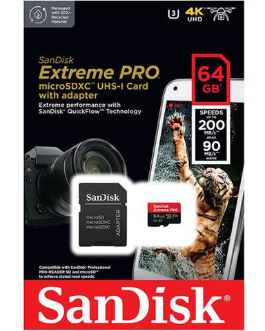 SanDisk 64GB 200MB/s Extreme Pro Micro SD Card