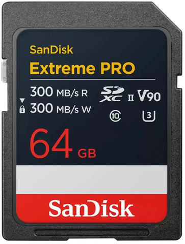 SanDisk 64GB 300mbs Extreme PRO UHS-II SDXC Memory Card