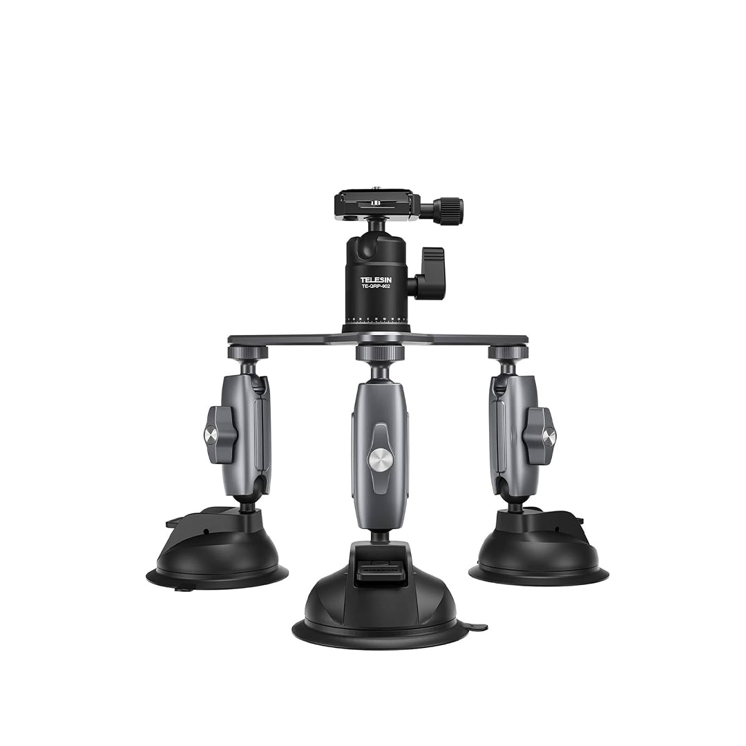TELESIN Car Mount Triple Suction Cup Mount for Gopro HERO 10 9 8