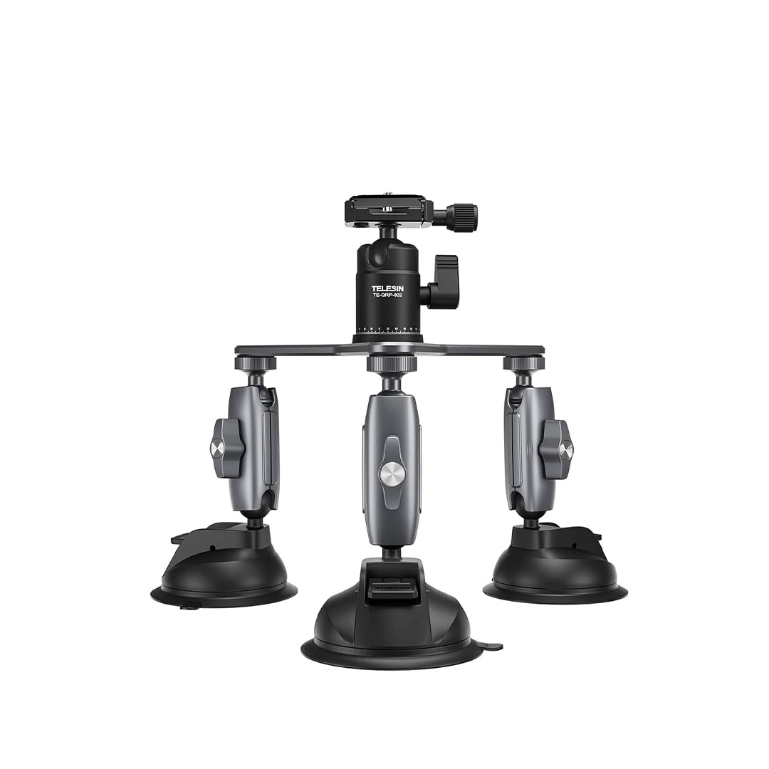 Telesin 3-Arm Suction Mount voor GoPro camera (met 3 zuignappen Telesin 3-Arm Suction Mount voor GoPro camera (met 3 zuignappen