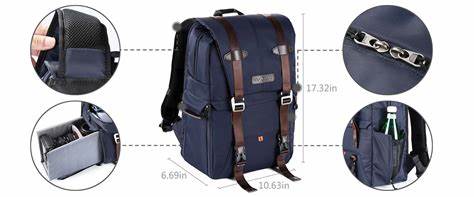 K&F Concept KF13.087 Multifunctional Waterproof Professional Camera Backpack with Laptop Chamber for Outdoor Travel Photo and Video – Blue