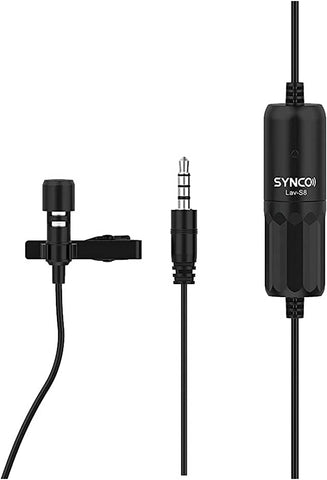 Synco Lav-S8 Omnidirectional Lavalier Microphone with 26.2' Cable & Camera/Smartphone Sensor