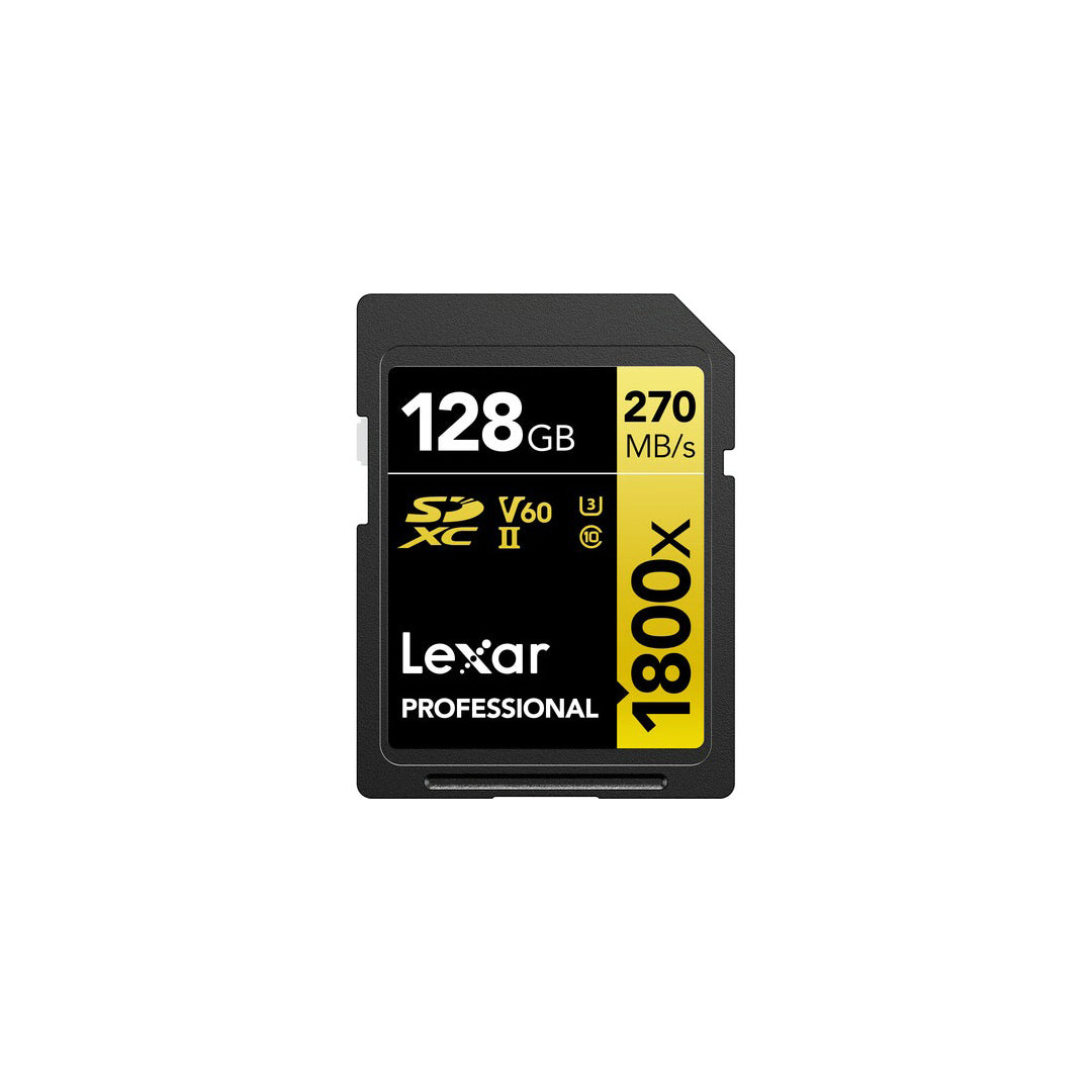 Lexar 128GB Professional 1800x UHS-II SDXC Memory Card (GOLD Series, )