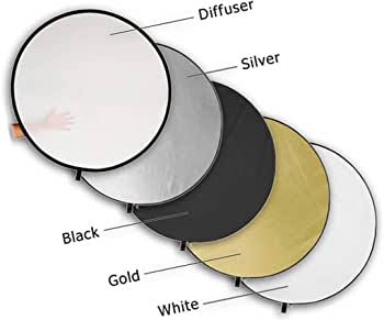 Godox 42" Reflector 110cm 5in1 Portable Collapsible Light Round Photography Reflector for Studio Golden/silver/white/black/translucet