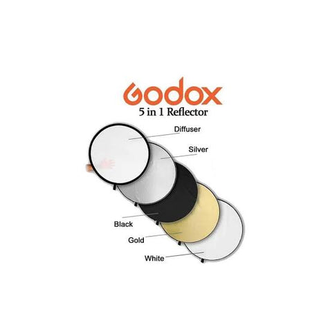 Godox 42" Reflector 110cm 5in1 Portable Collapsible Light Round Photography Reflector for Studio Golden/silver/white/black/translucet