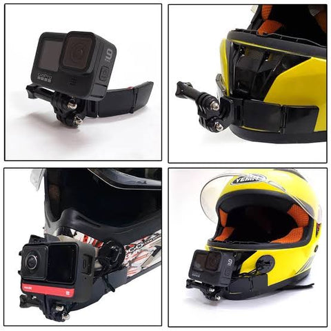 Tuyu full face helmet chin mount holder for gopro hero 9 8 7 5yi 4k insta360 camera strap flodable front chin mount accessories