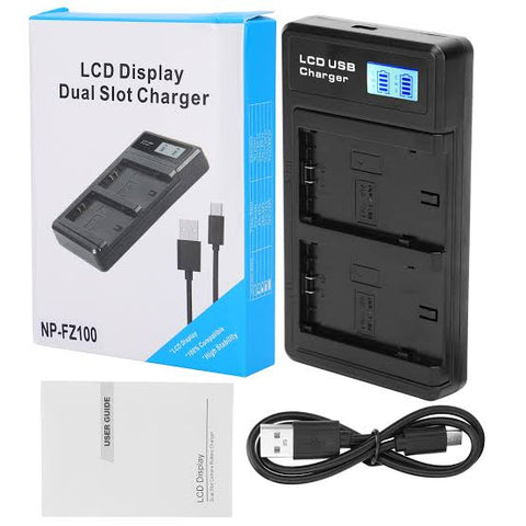 Sony FZ100 LCD Dual USB Battery Charger for Sony