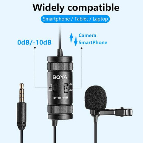 BOYA BY-M1 Pro Omni Lavalier Mic for Smartphones and Cameras (TRRS)