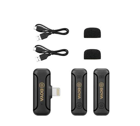 BOYA BY-WM3T2-D2 Wireless Microphone with Lightning Connector for Apple Devices (2.4 GHz)