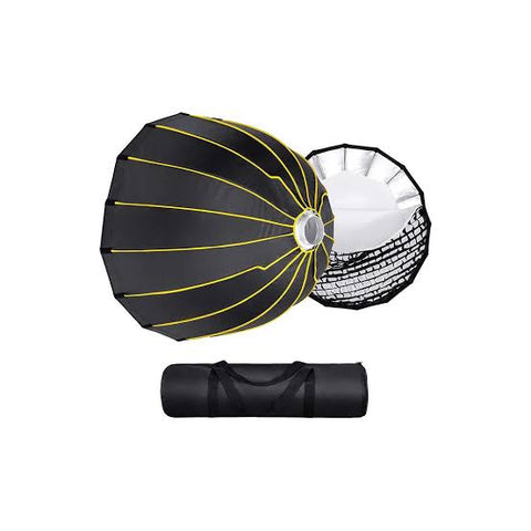 NiceFoto Parabolic Softbox 47.2 inch/120cm Quick Setup Deep Soft Box with Honeycomb Grid and Bowens Mount for Studio Monolight LED Light Photography